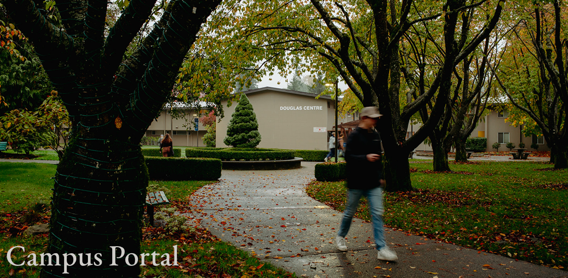 trinity western university campus with student walking